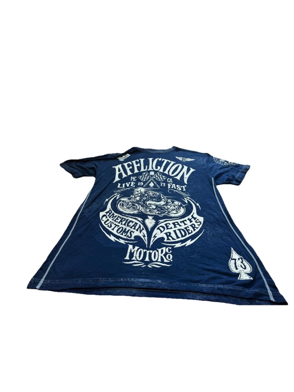 Affliction Mens Blue Short Sleeve Shirt! Medium